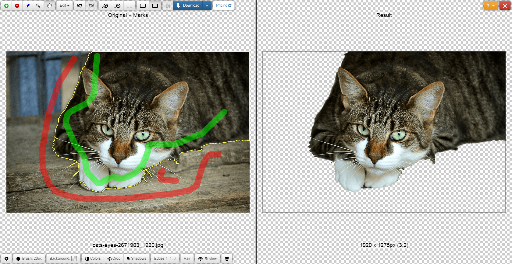 clipping-magic-red-and-green-line