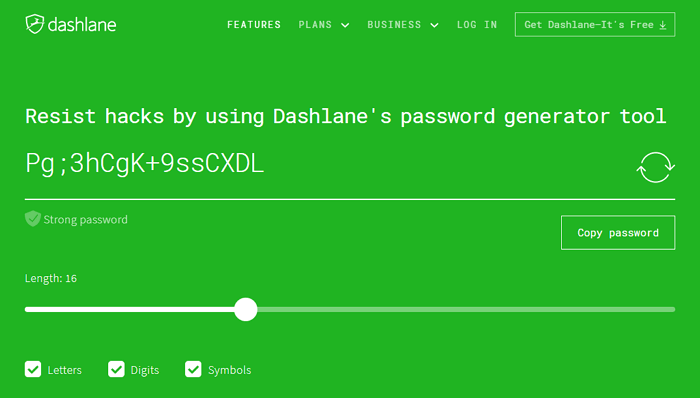 strong password generator dashlane